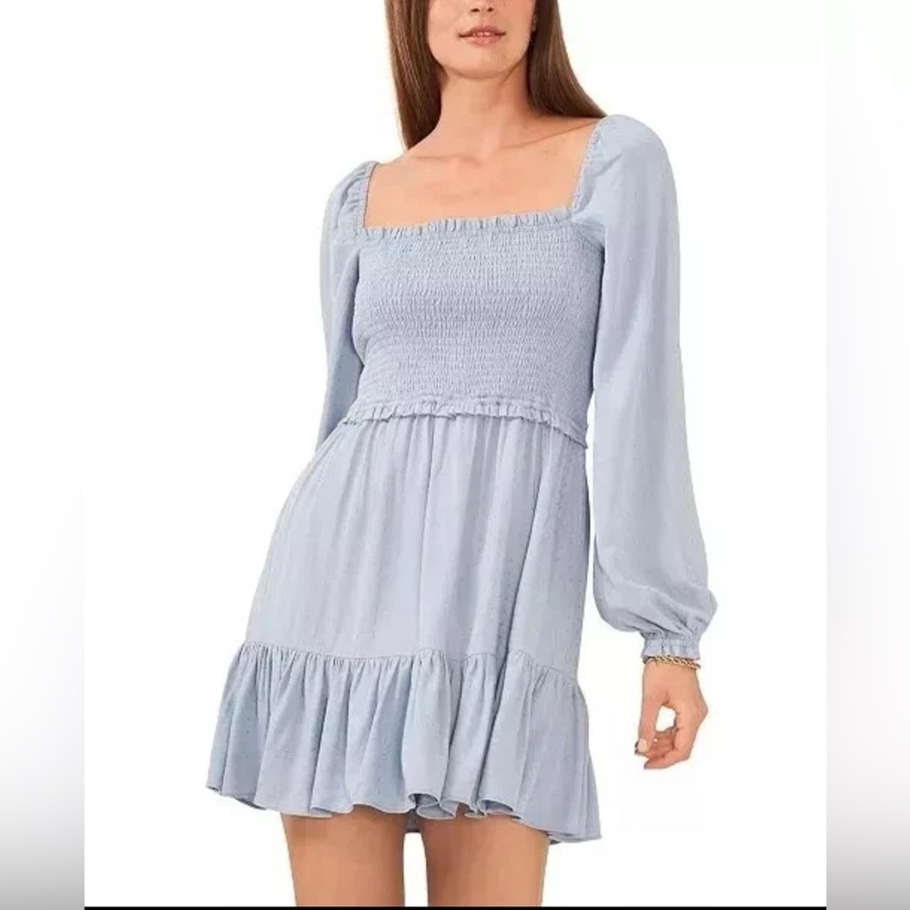 1. State Light Blue Long Sleeve Dress